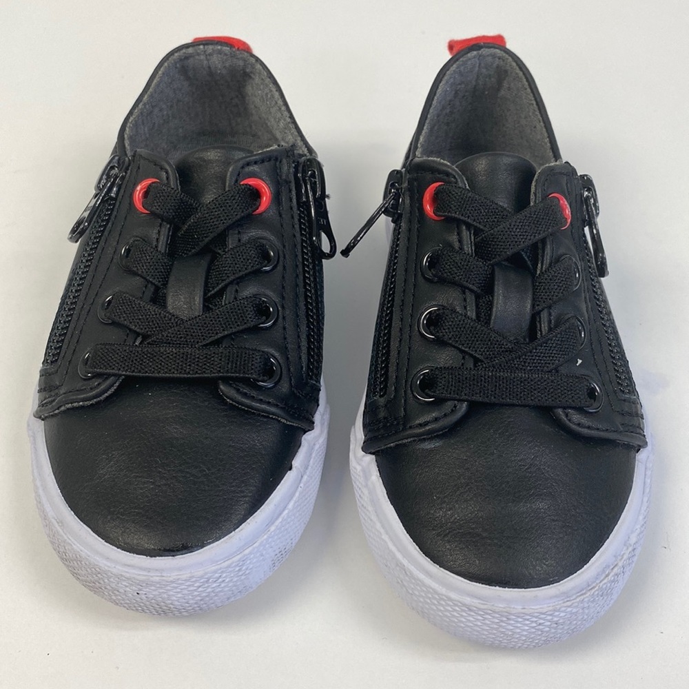 Cat & Jack Black And Red Zip Up Toddler Sneakers Size 7
